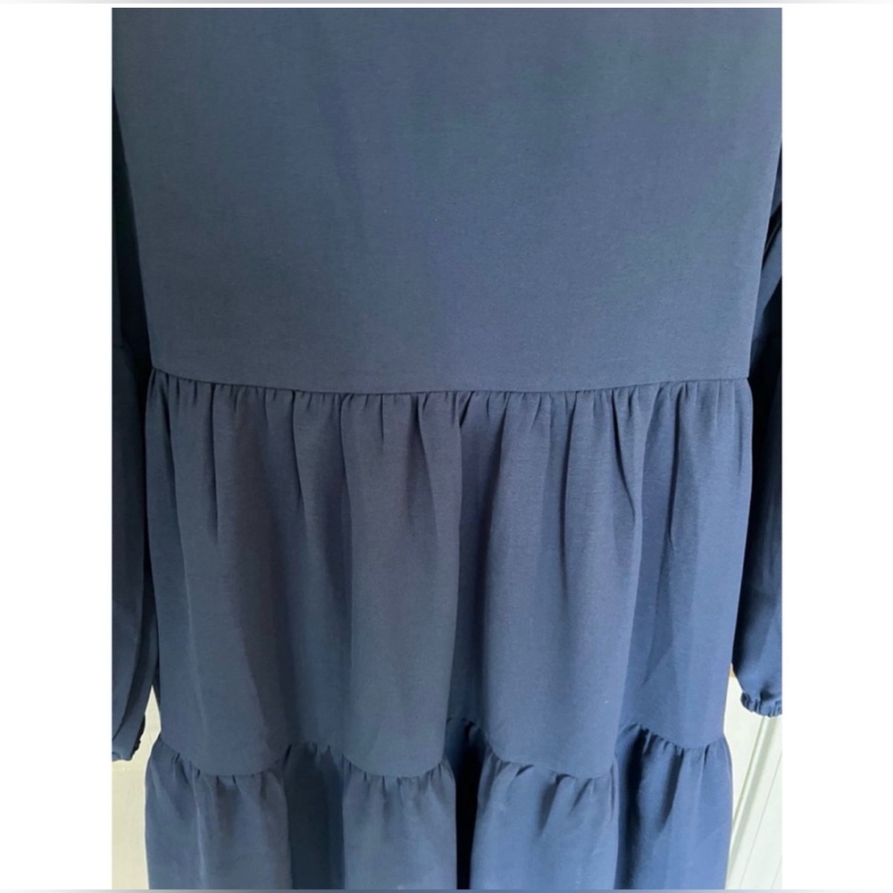 Holzkary Blue Long Sleeve Ruffle Dress size small NEW - Picture 3 of 5
